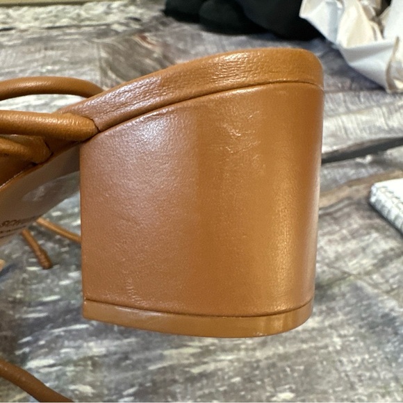 Nicky Mid Nappa Leather Sandals By Schutz Size 7 - Picture 8 of 9